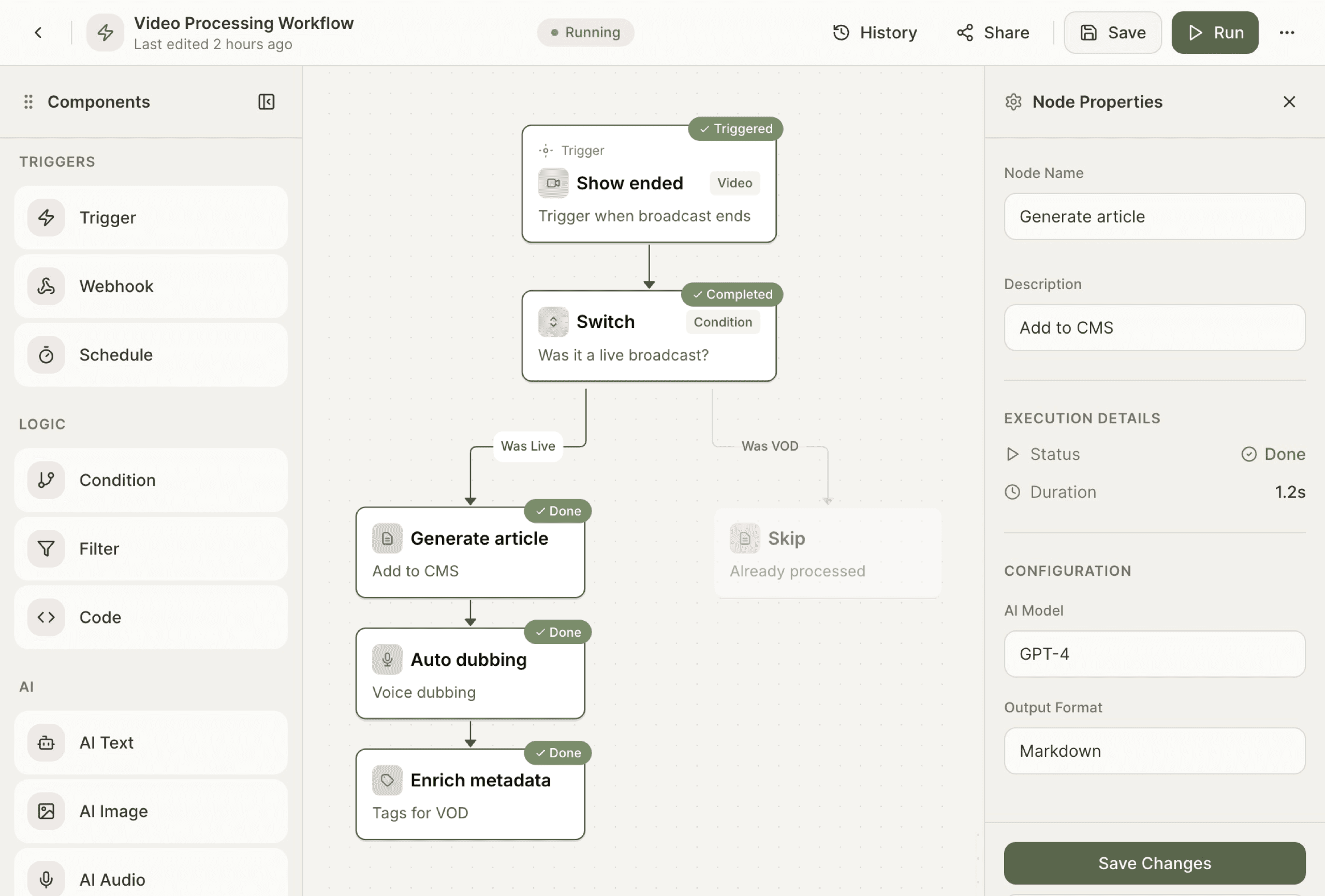 Post-event content automation