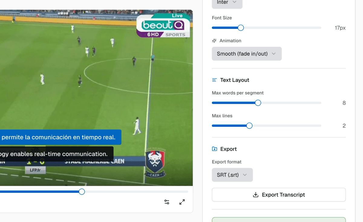Broadcast-ready live output