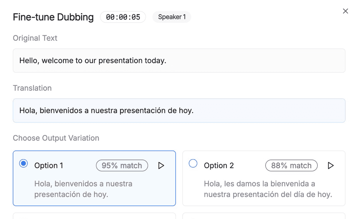 Production-grade dubbing editor