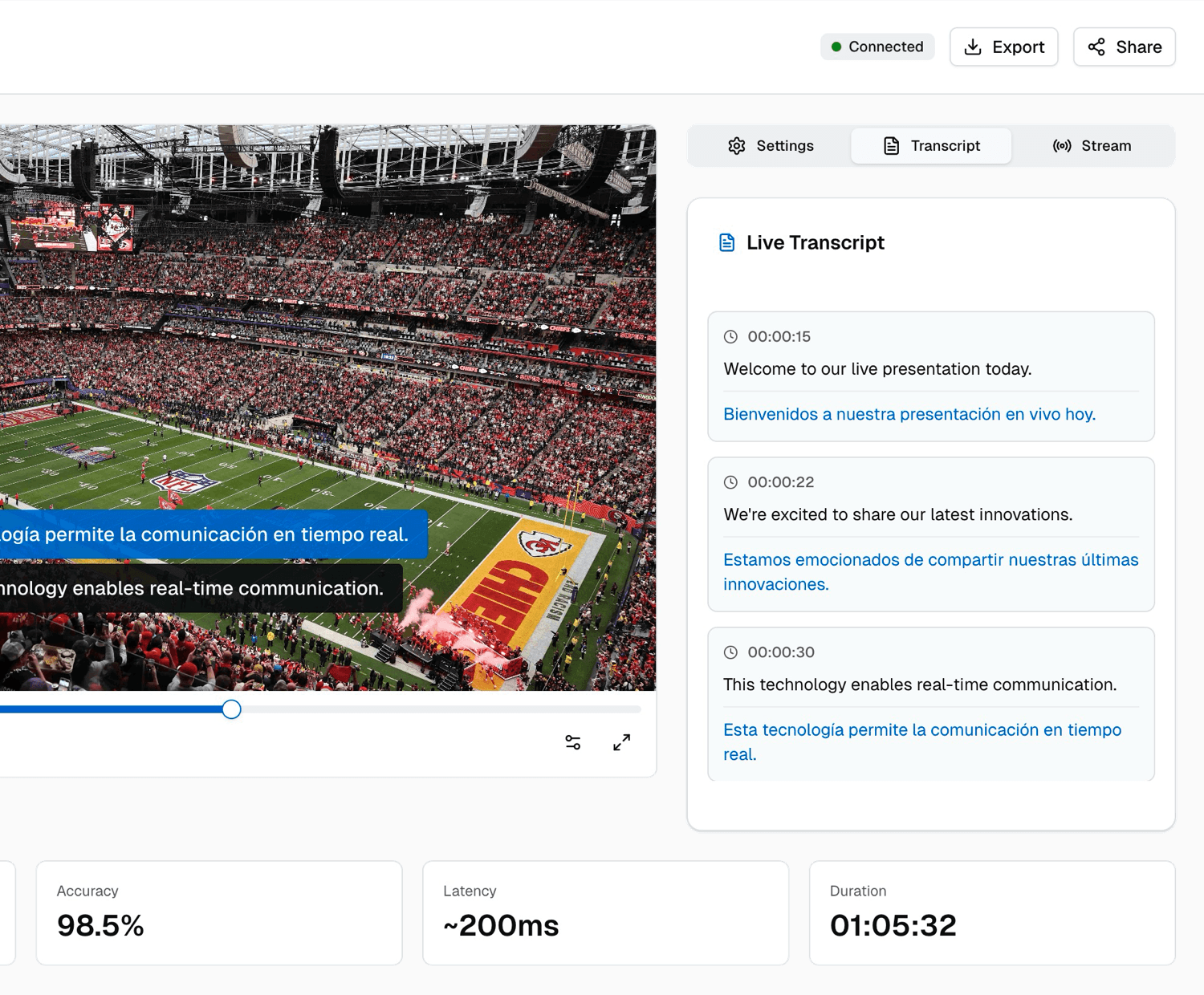 Real-time subtitles, production-ready